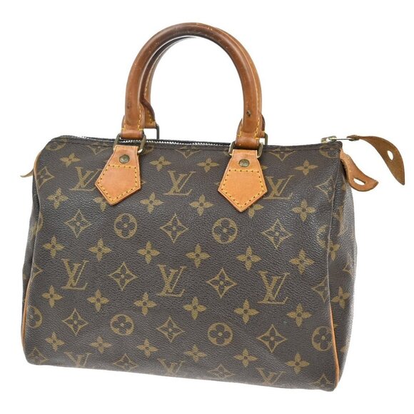 LOUIS VUITTON Speedy 25 Travel Hand Bag Monogram Leather Brown - Picture 1 of 16